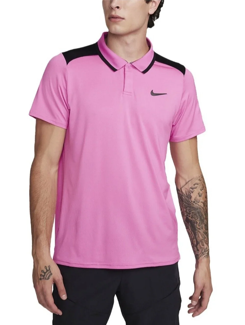 Nike Court Advantage Polo Shirt Mens Pink Dri-Fit Performance Tennis Large FD531